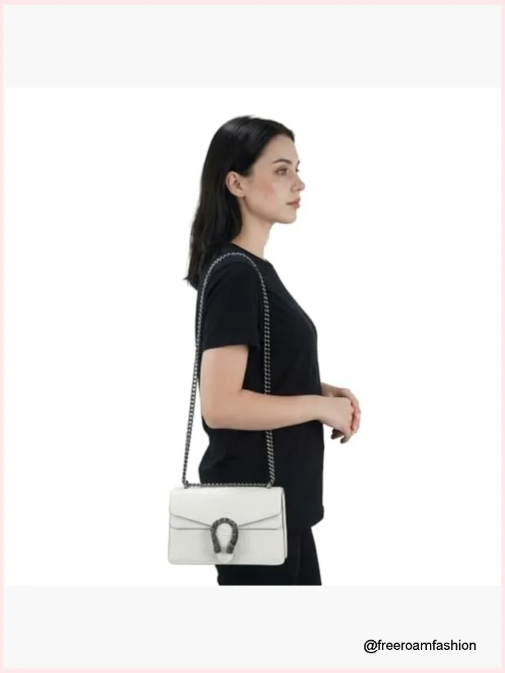 Crossbody Bag and Satchel Purse for Women - Fashion Snake Print Chain Purse PU